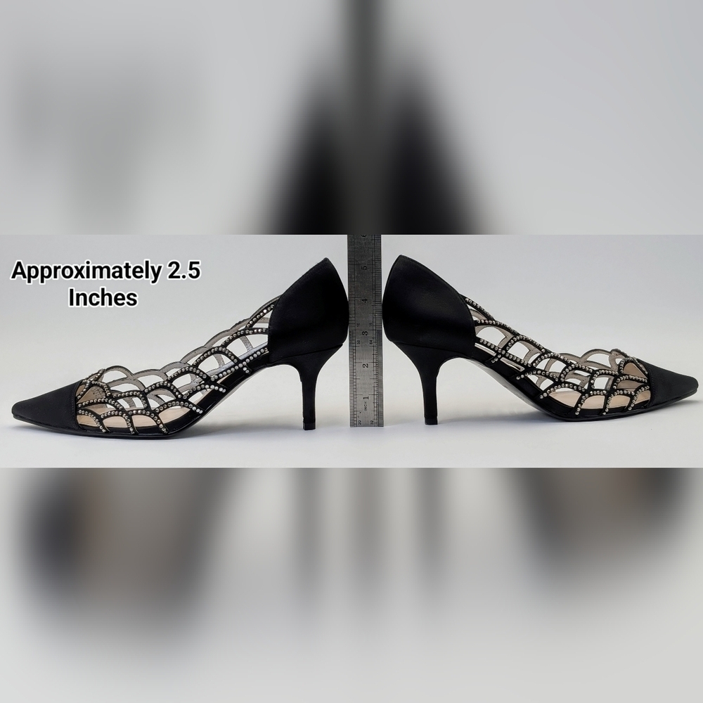 𝅺Caparros Black Luxurious Satin Rhinestones Shimmer Evening  Size 8.5 B/ 1W-15B - Picture 10 of 17